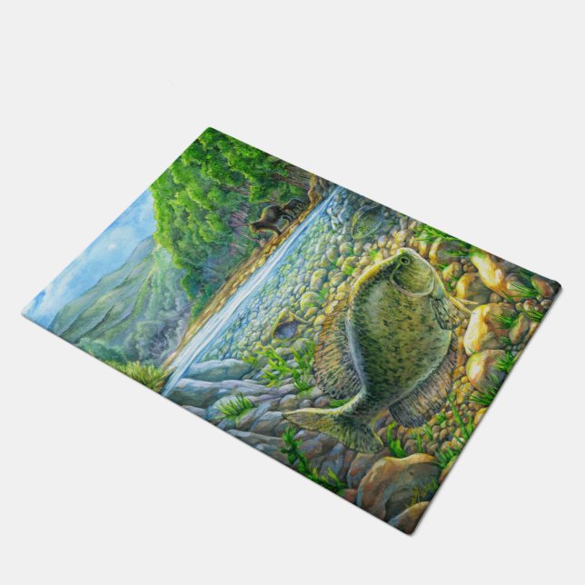 Mountain River Fish Doormat (Angled)