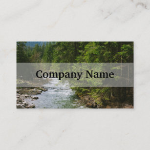 Mountain River In A Valley, Nature, Landscape Business Card