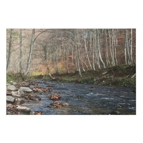 Mountain River in Autumn – Wild Nature Romania Faux Canvas Print