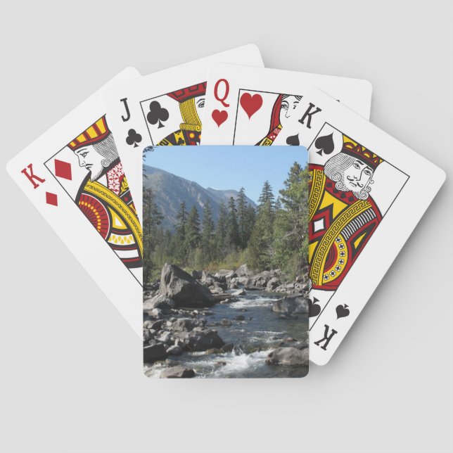 Mountain River Rugged Landscape Photo Poker Cards (Back)