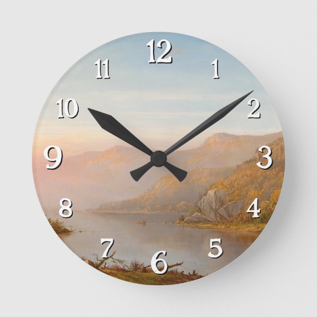 Mountain River Scene (Autumn of the Hudson) Round Clock (Front)