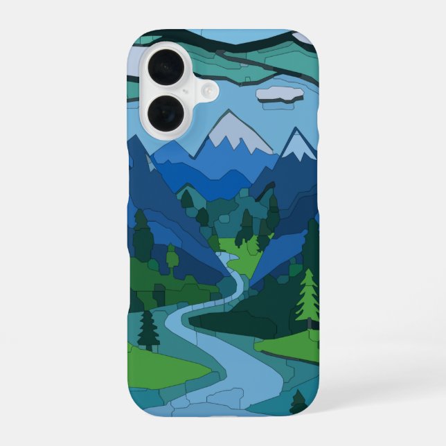 Mountain River Valley Cutout Iphone Case (Back)