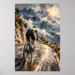 Mountain Road Cycling Wall Art – Alpine Descent Pa