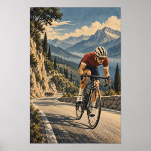 Mountain Road Cycling Wall Art – Alpine Road Race 