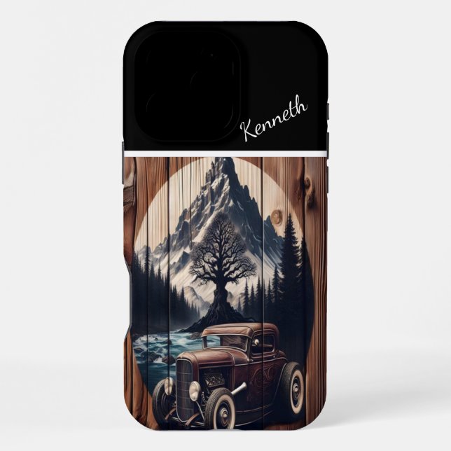 Mountain Road Hot Rod Iphone Case (Back)