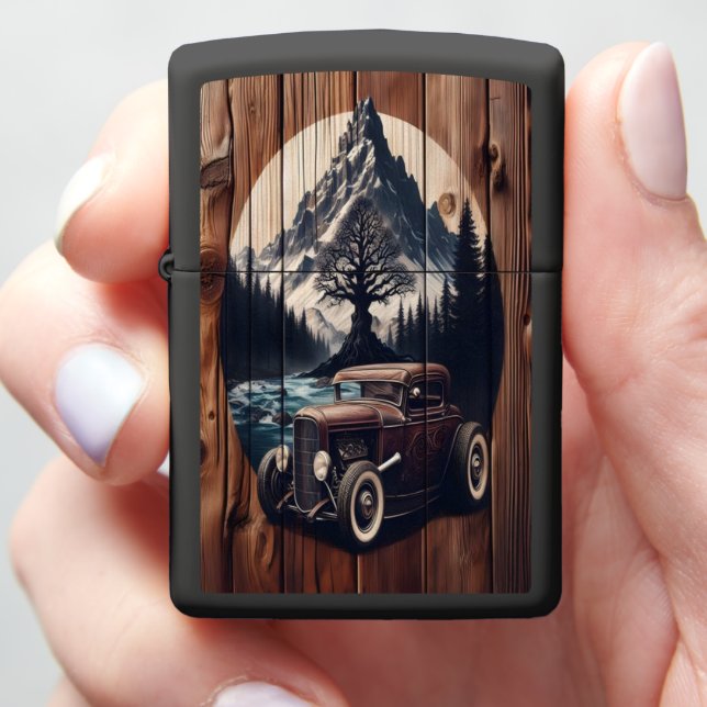 Mountain Road Hot Rod Zippo Lighter (In Hand)