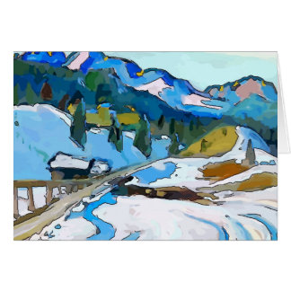 Mountain Road In Snow, add text Cards