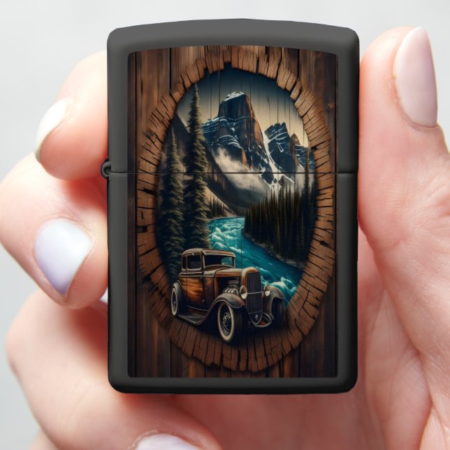 Mountain Road Trip Zippo Lighter (In Hand)