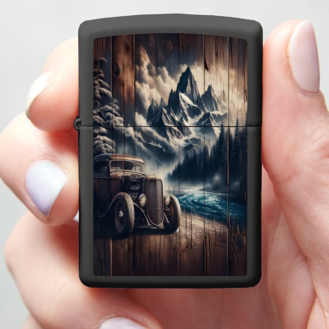 Mountain Road Trip Zippo Lighter (In Hand)