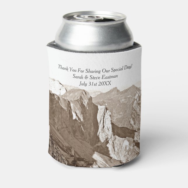 Mountain Rock Climbing Wedding Favor Can Cooler (Can Back)