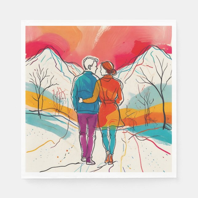 Mountain Romance Napkins (Front)