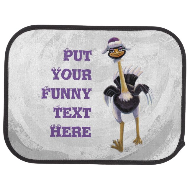 Mountain Running Ostrich Car Floor Mat (Rear)