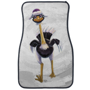 Mountain Running Ostrich Car Floor Mat