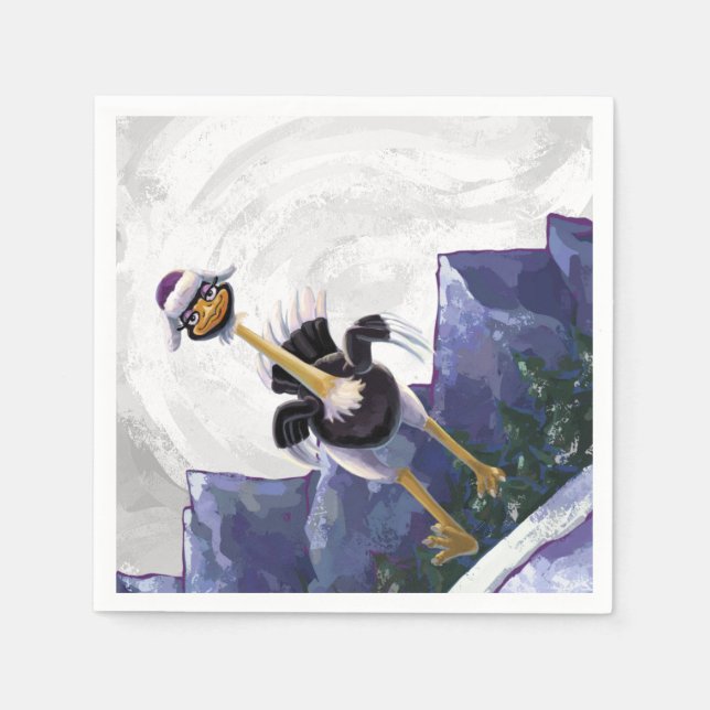 Mountain Running Ostrich Napkins (Front)