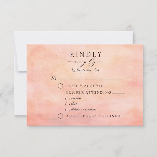Mountain Rustic Sunset Watercolor Meal Choice RSVP Card - When it comes to wedding stationery woodland styles kick off the theme for a magical evening or an entire wedding weekend in the mountains Set the tone of your rustic wedding with this mountain-inspired design featuring a watercolor sunset mountain scene background with pine trees