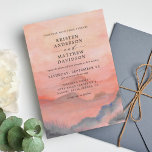 Mountain Rustic Sunset Watercolor Orange Wedding Invitation<br><div class="desc">When it comes to wedding stationery woodland styles kick off the theme for a magical evening or an entire wedding weekend in the mountains Set the tone of your rustic wedding with this mountain-inspired design featuring a watercolor mountain scene background with pine trees.</div>