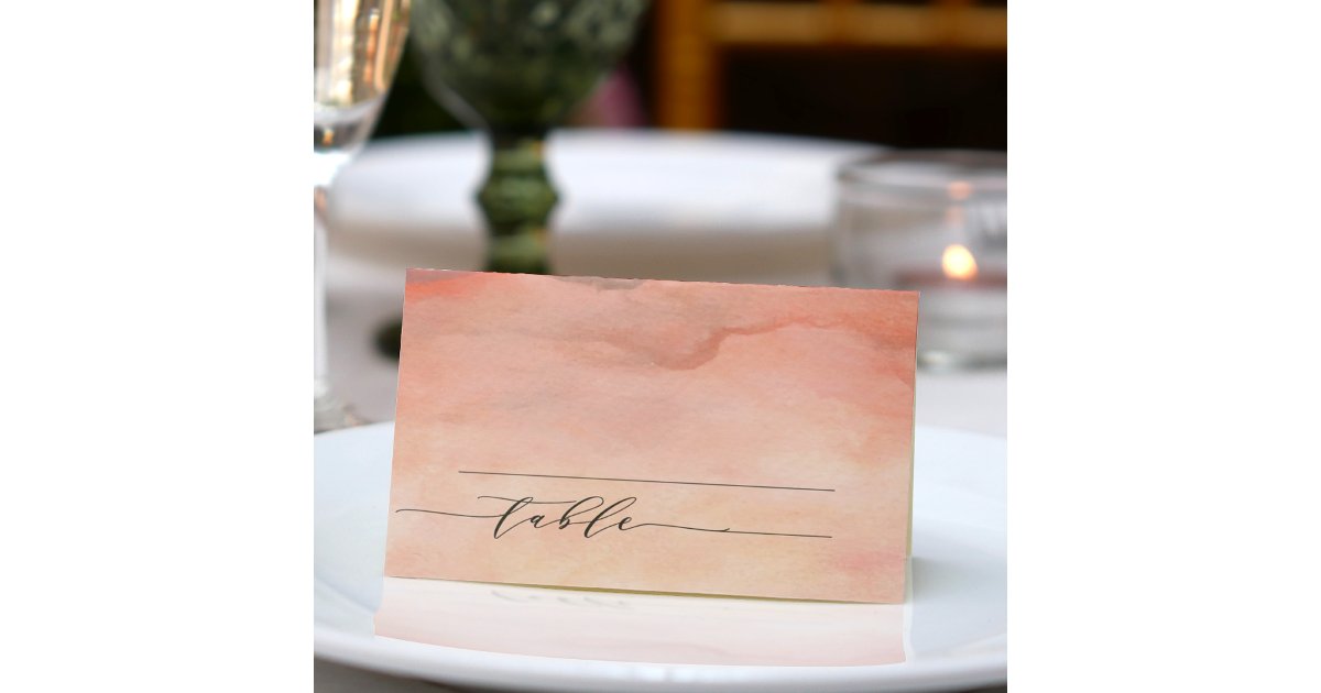 Mountain Rustic Sunset Watercolor Wedding Place Card | Zazzle