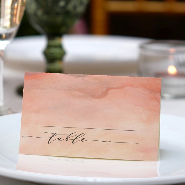 Mountain Rustic Sunset Watercolor Wedding Place Card (Creator Uploaded)