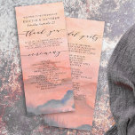 Mountain Rustic Sunset Watercolor Wedding Program<br><div class="desc">When it comes to wedding stationery,  woodland styles kick off the theme for a magical evening or an entire wedding weekend in the mountains Set the tone of your rustic wedding with this mountain-inspired design featuring a watercolor mountain scene background with pine trees.</div>