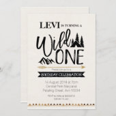 Mountain rustic wild one Birthday invitation (Front/Back)