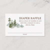 Mountain Rustic Woodland Diaper Raffle Ticket