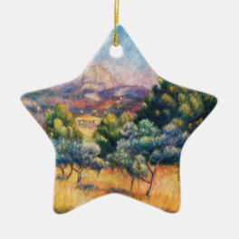 Mountain Sainte-Victoire Paysage by Renoir Ceramic Ornament