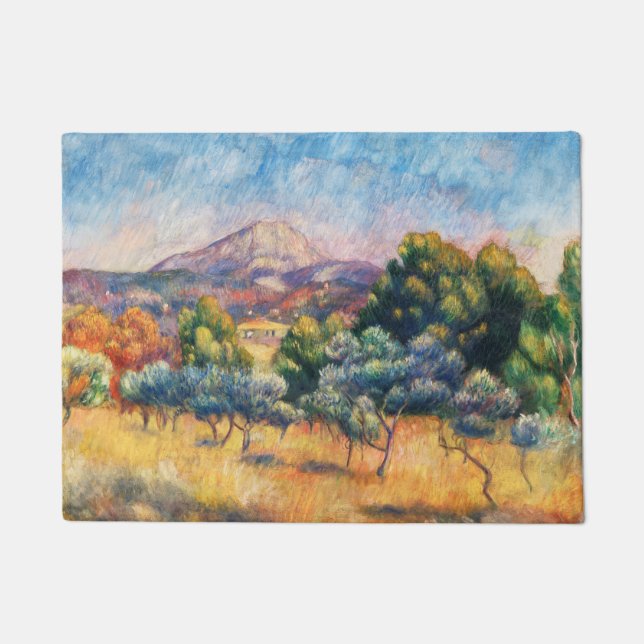 Mountain Sainte-Victoire Paysage by Renoir Doormat (Front)