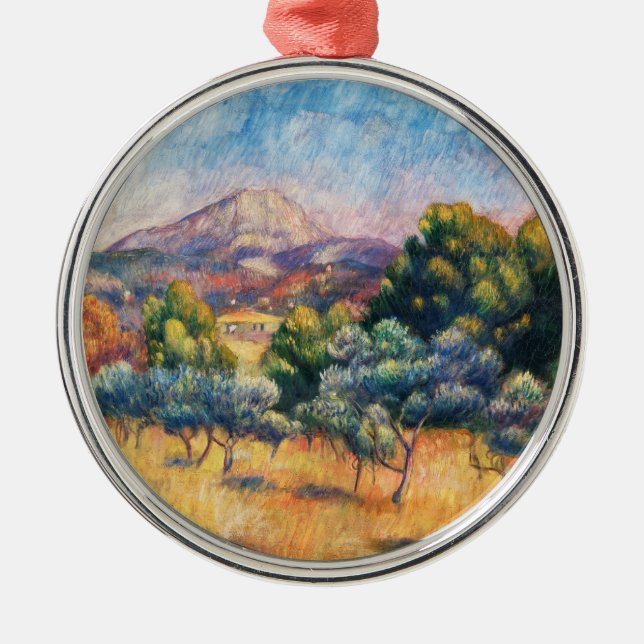 Mountain Sainte-Victoire Paysage by Renoir Metal Ornament (Front)