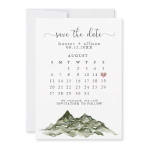 Mountain Save The Date Calendar Invitation