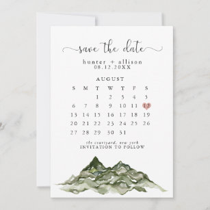 Mountain Save The Date Calendar Invitation