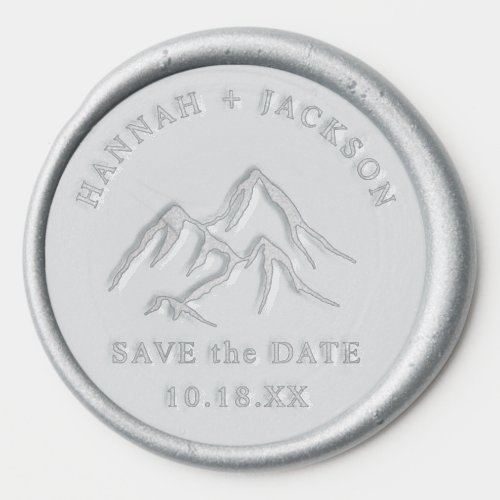 Mountain Save The Date Wedding Announcement Wax Seal Sticker