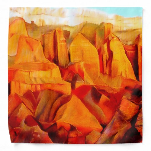 Mountain Scene at Sunset Painting Bandana