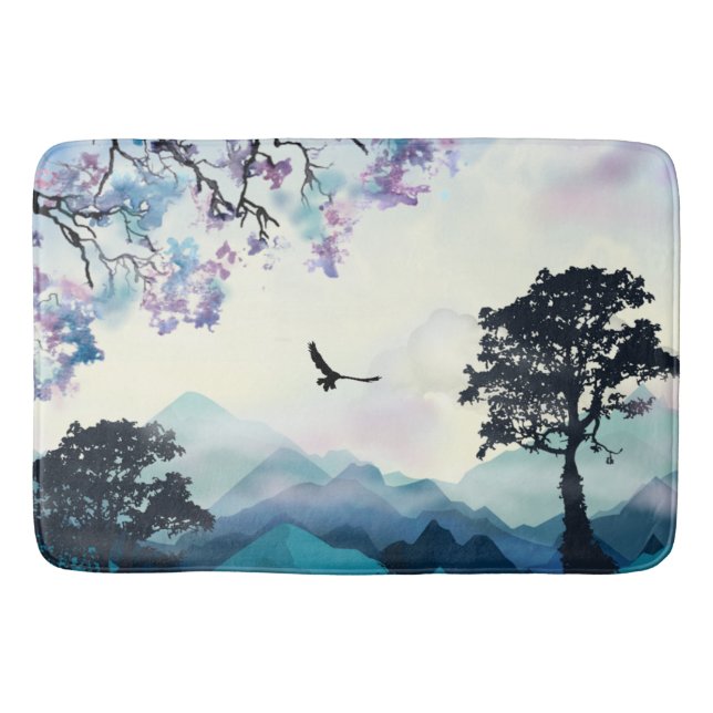 Mountain Scene Bath Mat (Front)