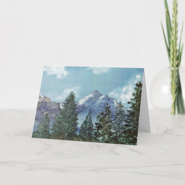 Mountain Scene, blank inside Holiday Card (Front)