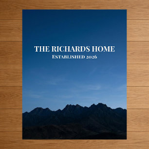 Mountain Scene Custom Family Name Established Acrylic Print