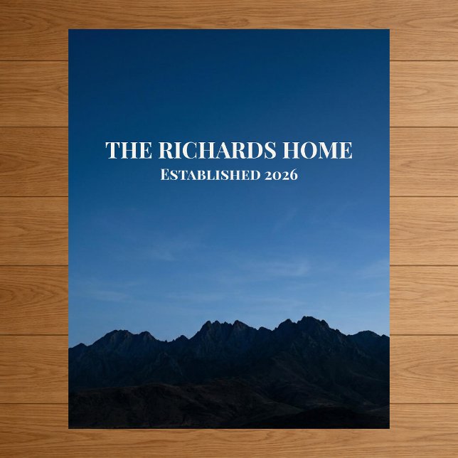 Mountain Scene Custom Family Name Established Acrylic Print (Creator Uploaded)