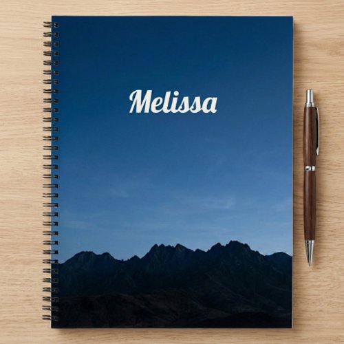 Mountain Scene Custom Name Notebook