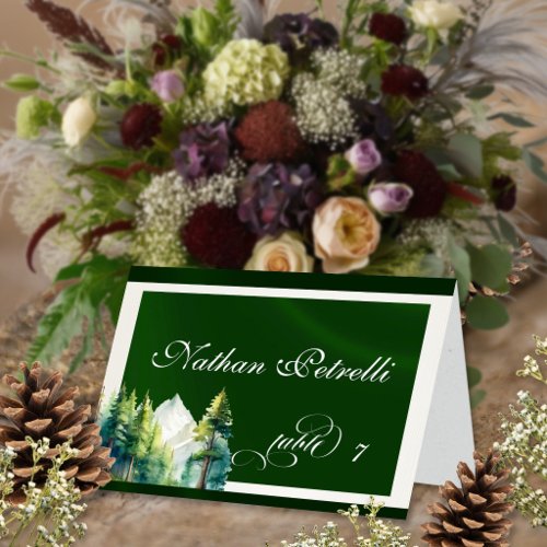 Mountain Scene - Emerald Place Card