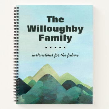 Mountain Scene Family Estate Planning Notebook by FamilyTreed at Zazzle
