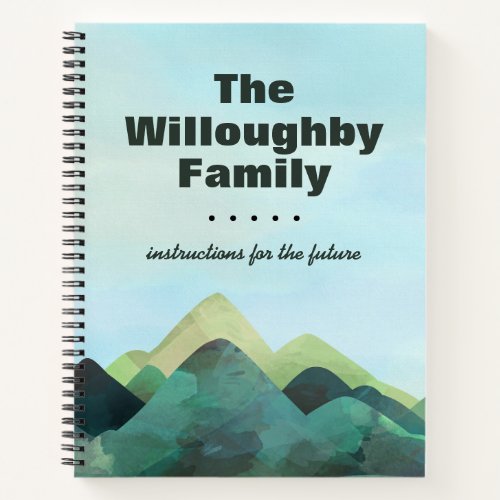 Mountain Scene Family Estate Planning Notebook