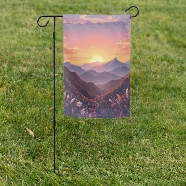 Mountain Scene Garden Flag (In SItu)