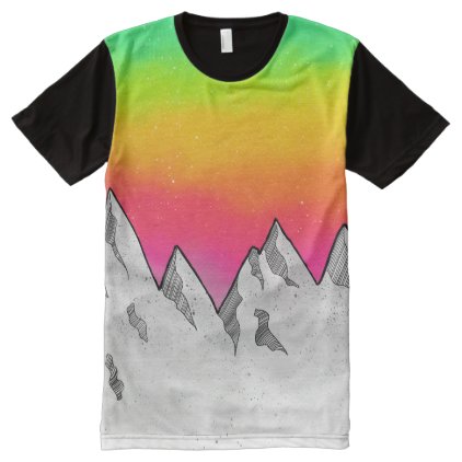 Mountain Scene Landscape All-Over-Print T-Shirt