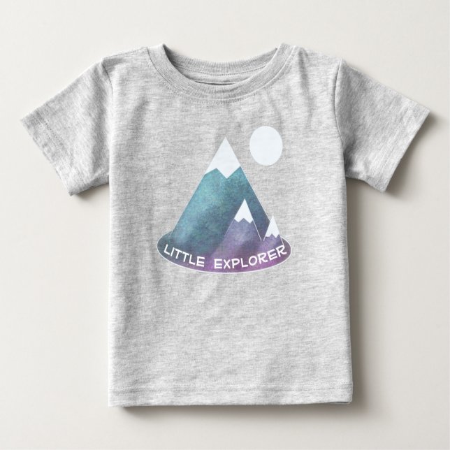 Mountain Scene Little Explorer Baby T-Shirt (Front)