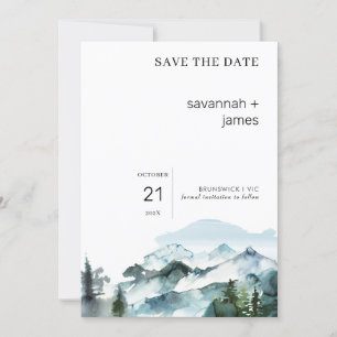 Mountain Scene Wedding Save The Date Card