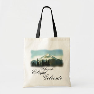 Mountain scene welcome to colorful colorado bag