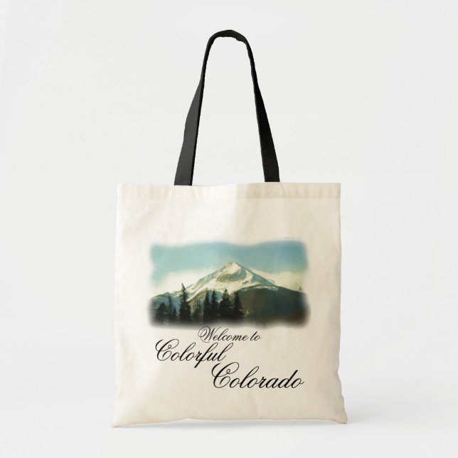 Mountain scene welcome to colorful colorado bag (Front)