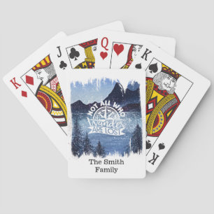 Mountain Scene with Family Name Poker Cards