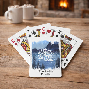 Mountain Scene with Family Name Poker Cards