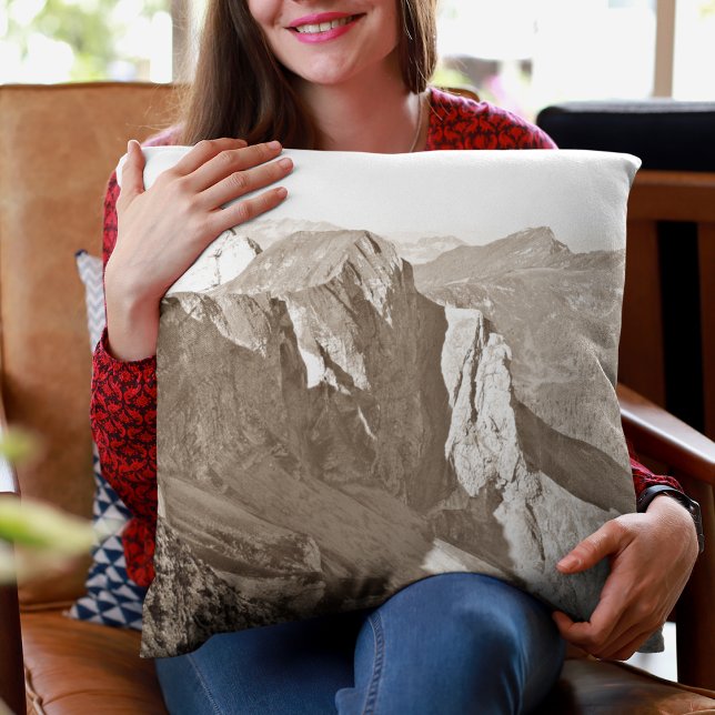 Mountain Scenery Landscape Modern Grey  Throw Pillow (Creator Uploaded)