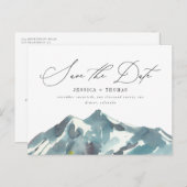 Mountain Script Celebration Save The Date Postcard (Front/Back)